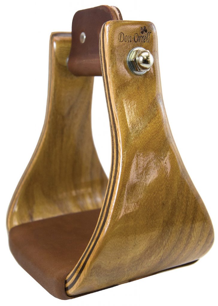 Don Orrell's design for laminated wood stirrups with a bell shape.