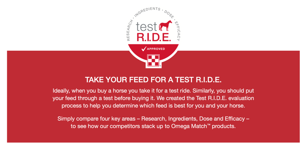 omega match test RIDE graphic